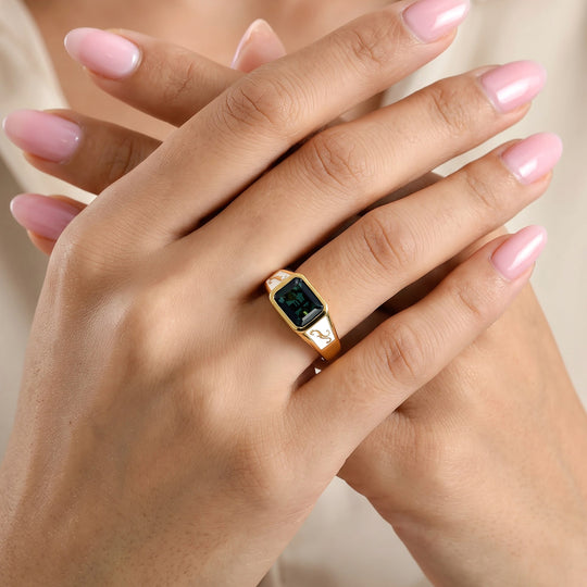 EVER TRUE Alexandrit Quarz Triplette Ring Reine Bronze (Größe 20.00) ca. 2,72 ct