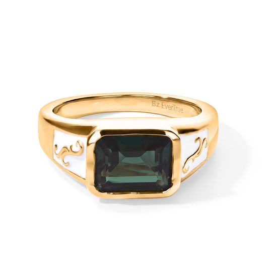 EVER TRUE Alexandrit Quarz Triplette Ring Reine Bronze (Größe 20.00) ca. 2,72 ct