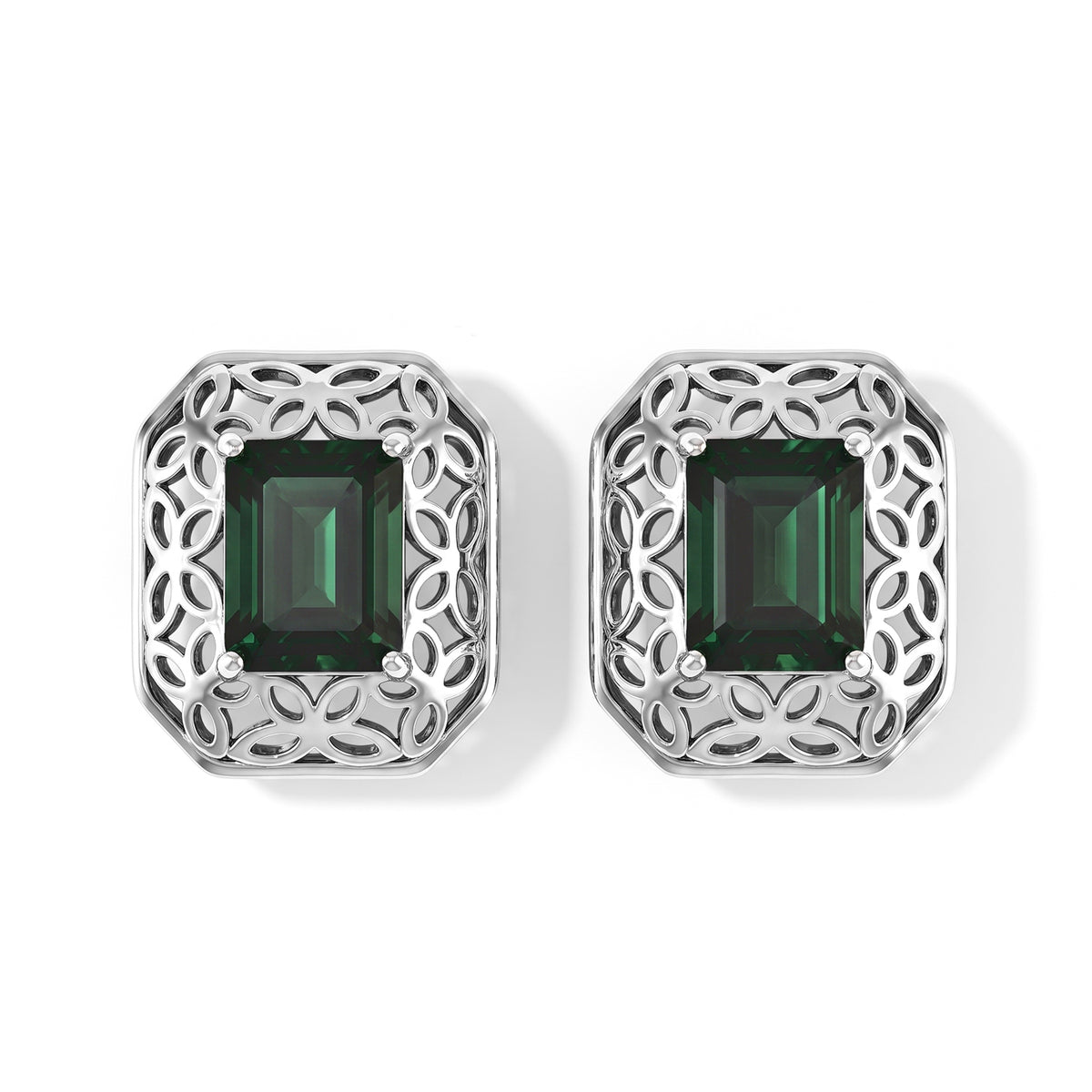 D'Joy Alexandrit Quarz Triplette Ohrringe 925 Silber Rhodiniert ca. 3.71 ct