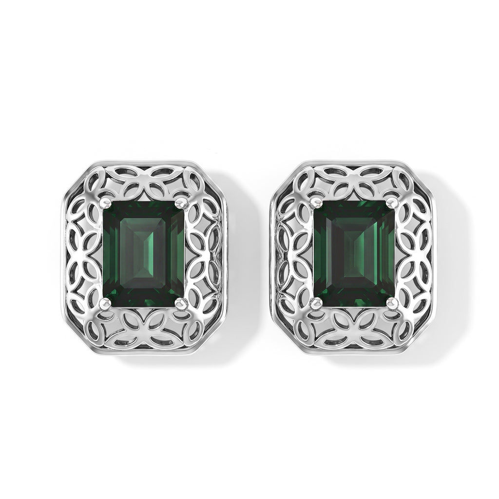 D'Joy Alexandrit Quarz Triplette Ohrringe 925 Silber Rhodiniert ca. 3.71 ct