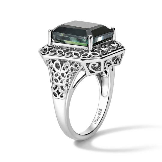 D'Joy Alexandrit Quarz Triplette Ring 925 Silber Rhodiniert (Größe 21.00) ca. 6,71 ct