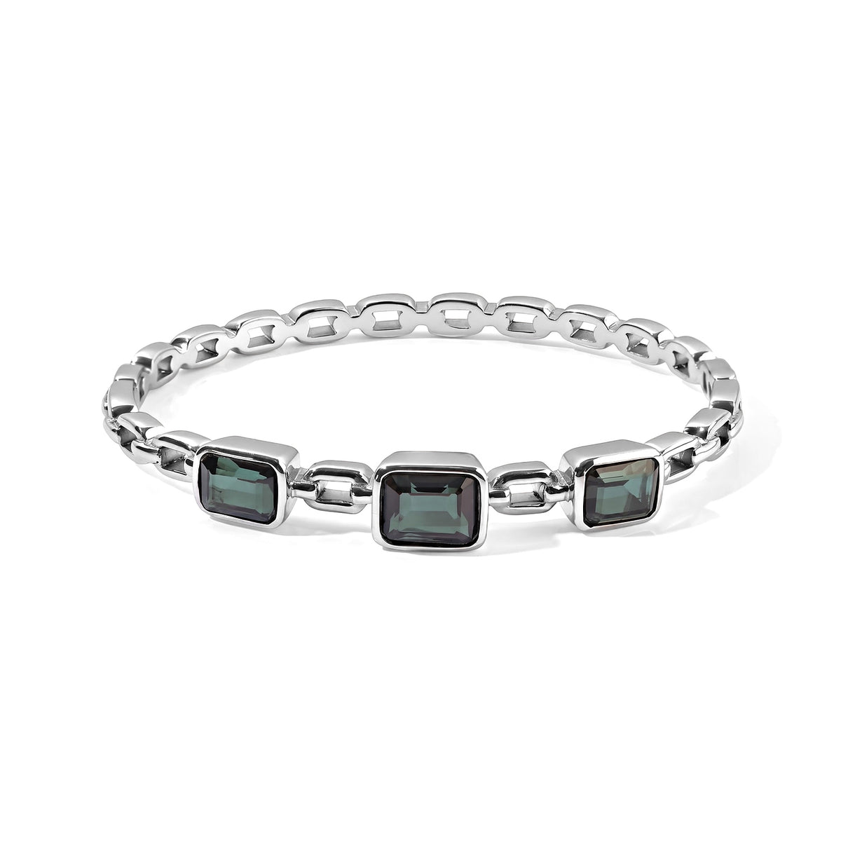 EVER TRUE Alexandrit Quarz Triplette Armreif ca. 19 cm 316L Edelstahl ca. 9.33 ct
