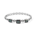 EVER TRUE Alexandrit Quarz Triplette Armreif ca. 19 cm 316L Edelstahl ca. 9.33 ct