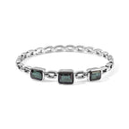 EVER TRUE Alexandrit Quarz Triplette Armreif ca. 19 cm 316L Edelstahl ca. 9.33 ct