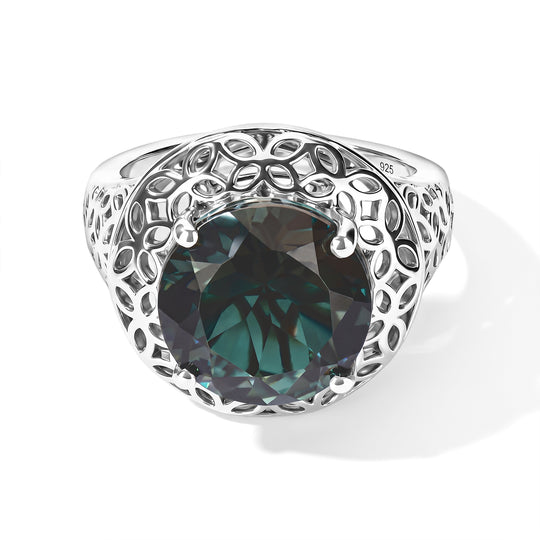 D'Joy Alexandrit Quarz Triplette Ring 925 Silber Rhodiniert (Größe 21.00) ca. 6,76 ct