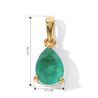 D'Joy Smaragd-Quarz Triplette Anhänger 925 Silber 750 Vergoldet ca. 1.57 ct