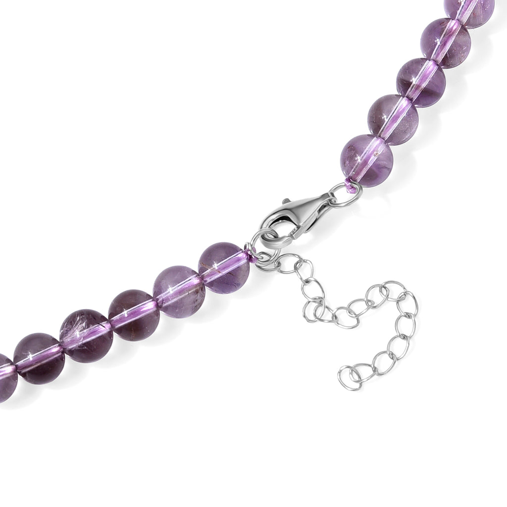 D'Joy Rose de France Amethyst 50+5cm Halskette, 925 Silber rhodiniert - 120 ct.