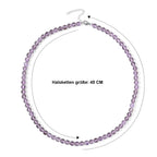 D'Joy Rose de France Amethyst 50+5cm Halskette, 925 Silber rhodiniert - 120 ct.