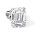 D'Joy Moissanit ( 20*15mm)  Ring 925 Silber Rhodiniert (Größe 18.00) ca. 24.60 ct