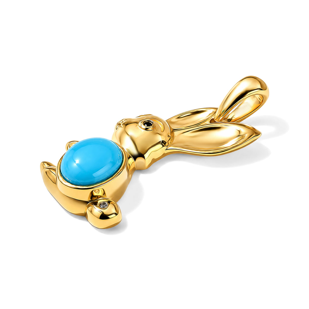 EVER TRUE Sleeping Beauty Türkis, Schwarzer Spinell Anhänger Reine Bronze ca. 2,54 ct.