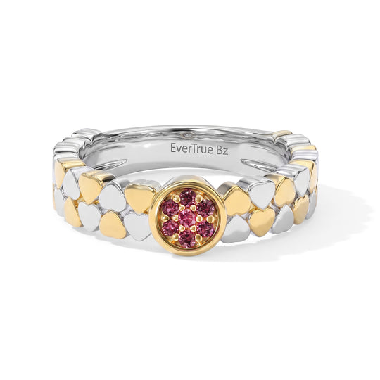 EVER TRUE Padparadscha Saphir Ring Reine Bronze (Größe 20.00) ca. 0,13 ct