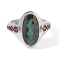 EVER TRUE Alexandrit Quarz Triplette, Mosambik Granat Ring 316L Edelstahl (Größe 17.00) ca. 5,67 ct