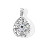 GP - AA Milchiger Aquamarin, Kanchanaburi Blauer Saphir Anhänger 925 Silber Rhodiniert und 750 Gelbgold Vermeil ca. 1,96 ct.