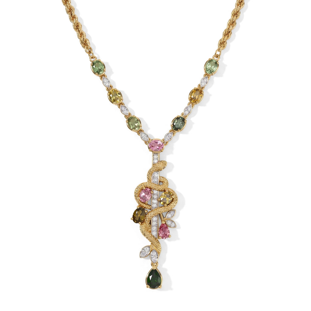 GP Trionfo Kollektion - AA Mehrfarbige-Turmalin Halskette ca. 45 cm 925 Silber 750 Gelbgold vermeil ca. 4.82 ct