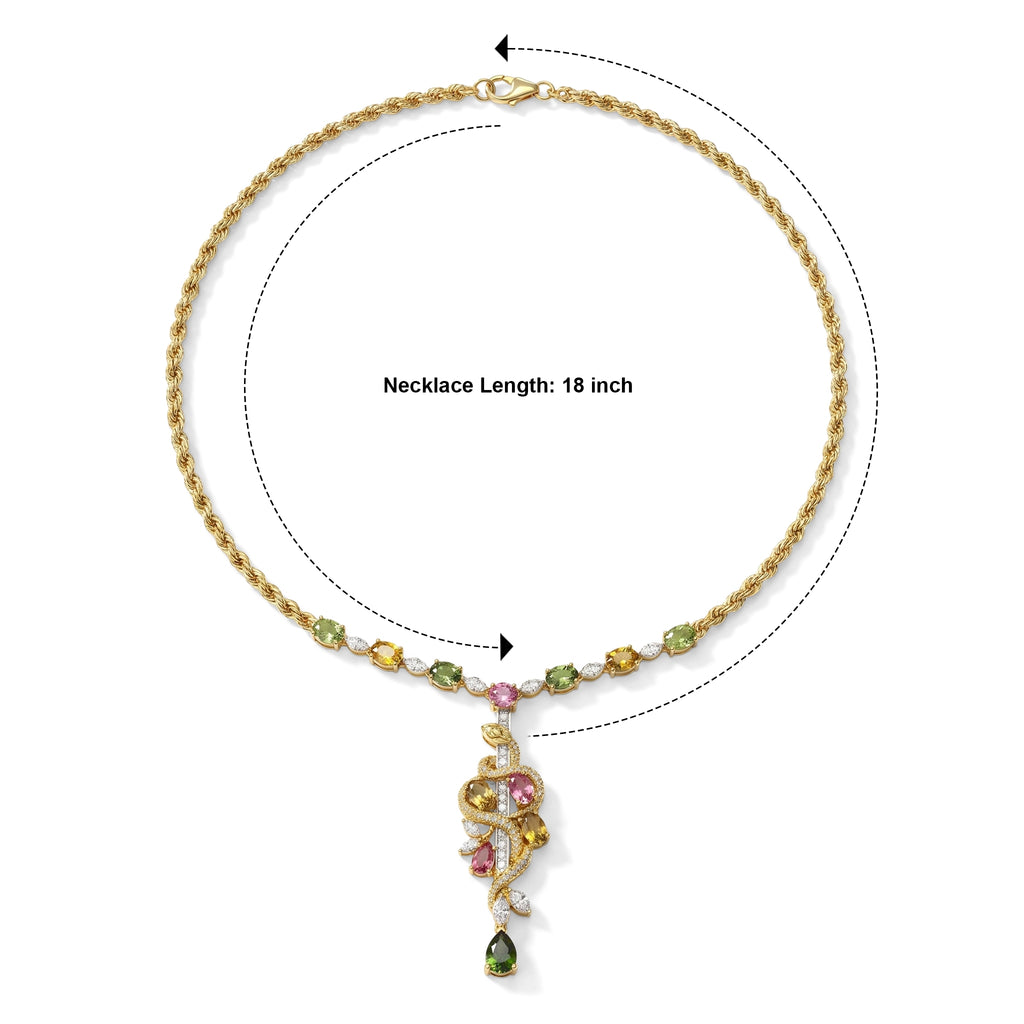 GP Trionfo Kollektion - AA Mehrfarbige-Turmalin Halskette ca. 45 cm 925 Silber 750 Gelbgold vermeil ca. 4.82 ct