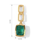 EVER TRUE Smaragd-Quarz Triplette Ohrringe Reine Bronze ca. 5.27 ct