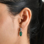 EVER TRUE Smaragd-Quarz Triplette, Weißer Zirkon Ohrringe Reine Bronze ca. 5,26 ct.