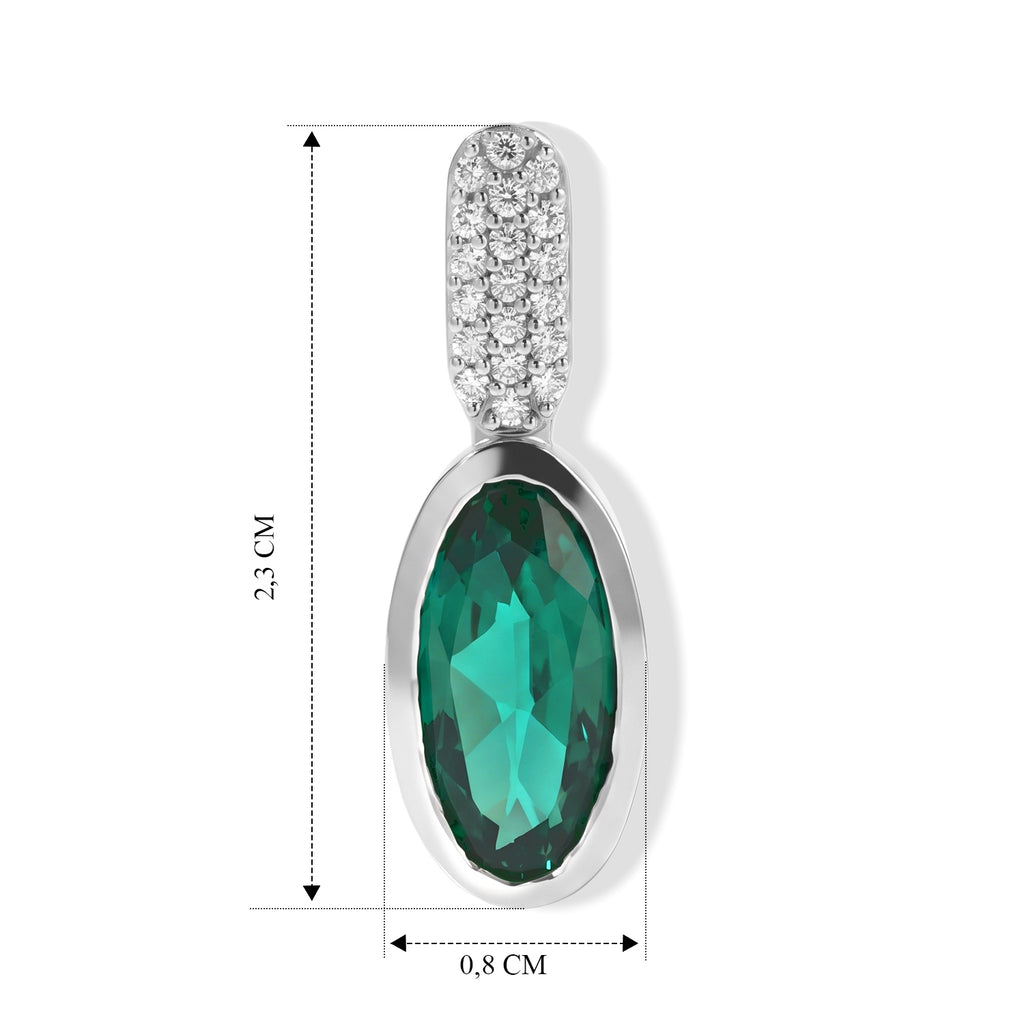 EVER TRUE Smaragd-Quarz Triplette, Weißer Zirkon Ohrringe Reine Bronze ca. 5,26 ct.