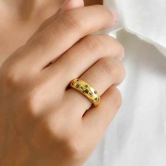 EVER TRUE Mehrfarbiger Saphir Ring Reine Bronze (Größe 21.00) ca. 0.35 ct