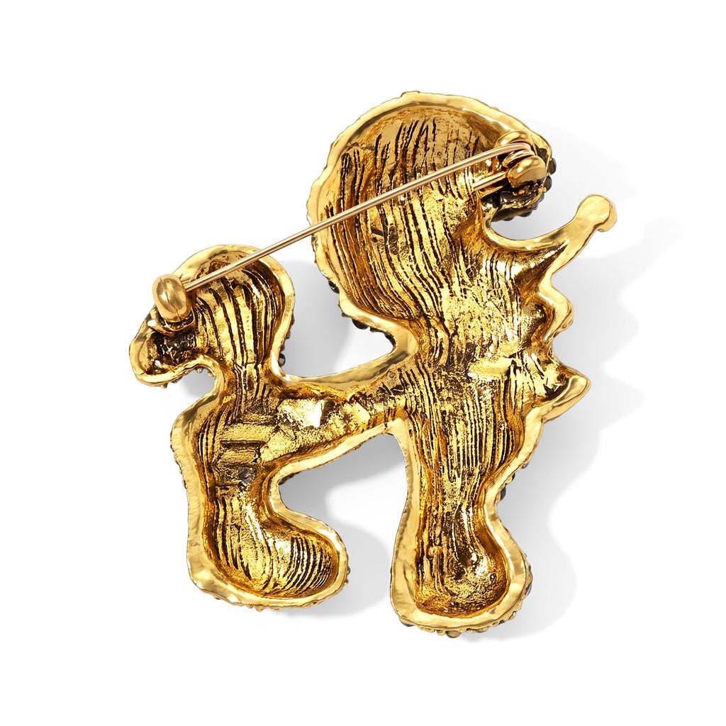 Mehrfarbiger Kristall Liebe Brosche Reine Legierung Antikes Gold