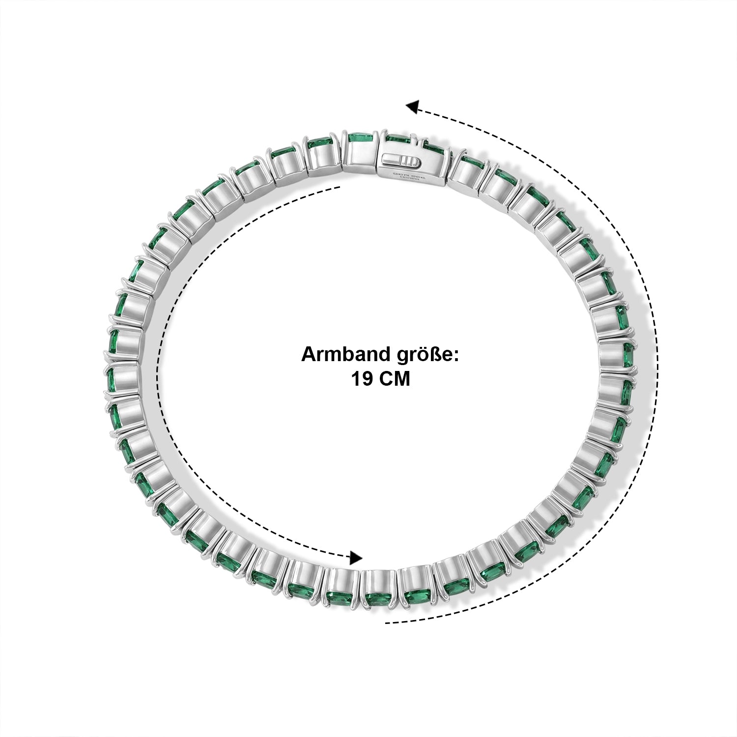 D'Joy AAA Smaragd Armreif ca. 19 cm 925 Silber Rhodiniert ca. 9,3. (7-10 Werktage Lieferzeit) 9.32 ct