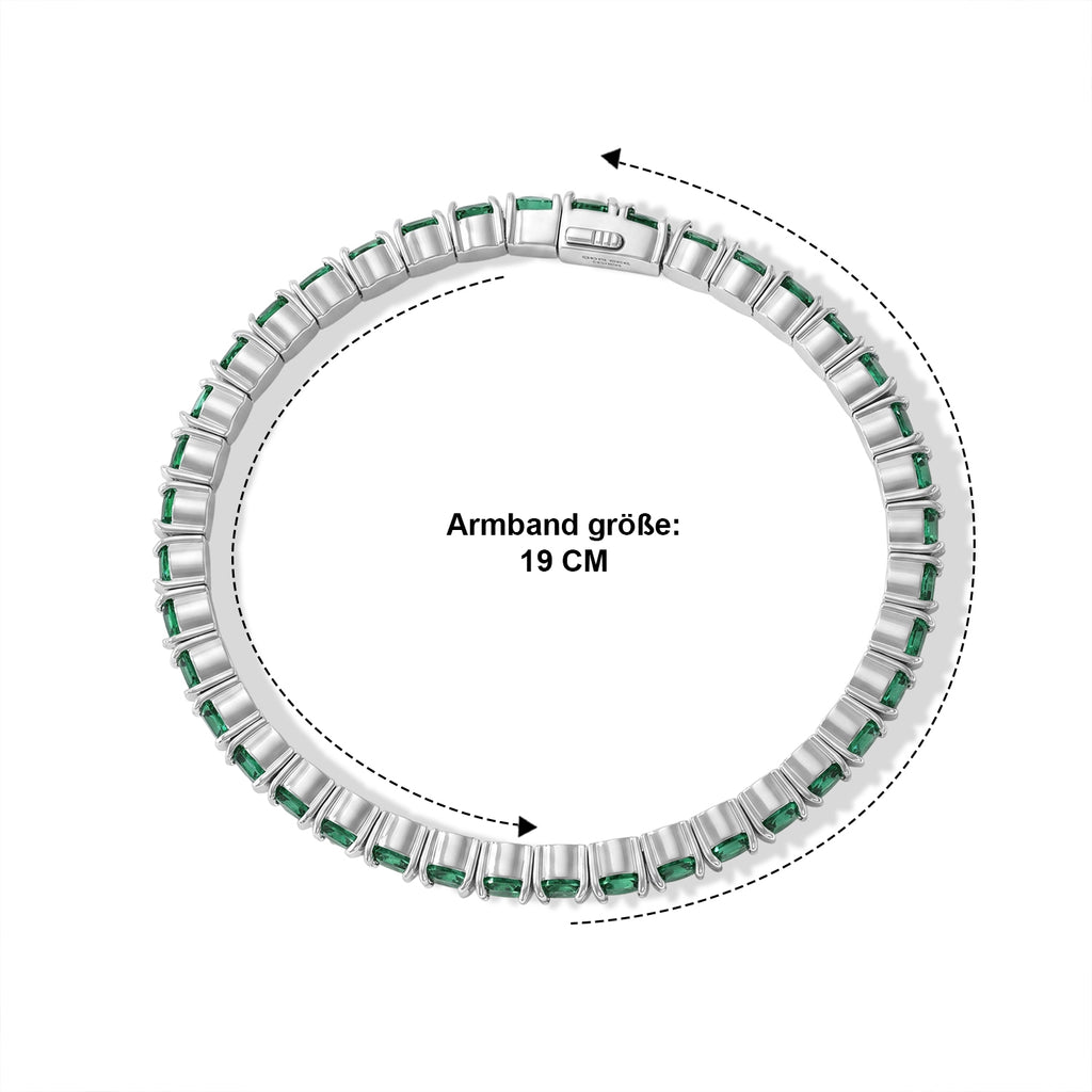 D'Joy AAA Smaragd Armreif ca. 19 cm 925 Silber Rhodiniert ca. 9,3. (7-10 Werktage Lieferzeit) 9.32 ct