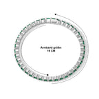 D'Joy AAA Smaragd Armreif ca. 19 cm 925 Silber Rhodiniert ca. 9,3. (7-10 Werktage Lieferzeit) 9.32 ct