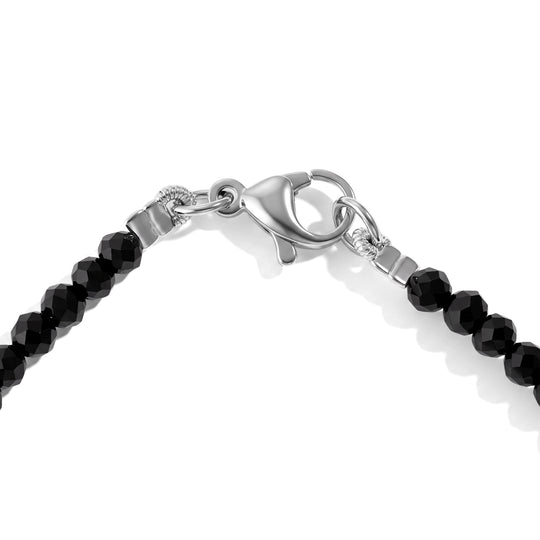 Schwarzer Spinell Armband ca. 19 cm 316L Edelstahl ca. 15,00 ct.