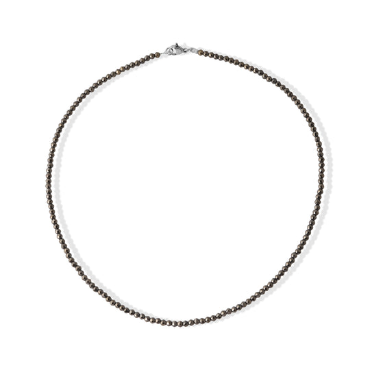 EVER TRUE Goldener Glasachat Halskette ca. 45 cm 316L Edelstahl ca. 25.00 ct