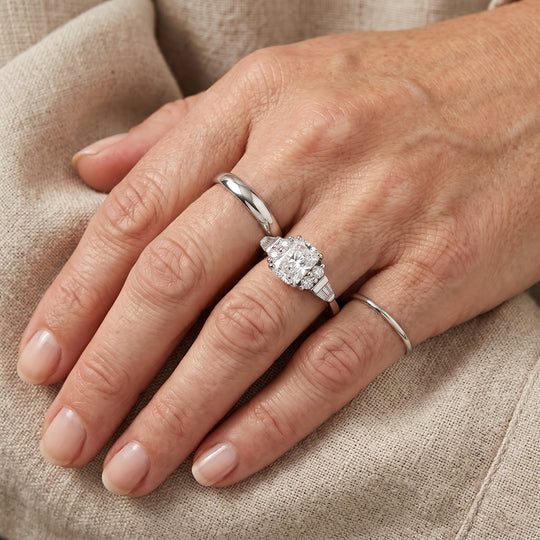 D'Joy Moissanit Ring, 925 Silber rhodiniert - 1,31 ct.