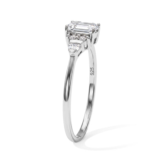 D'Joy Moissanit Ring, 925 Silber rhodiniert - 1,31 ct.