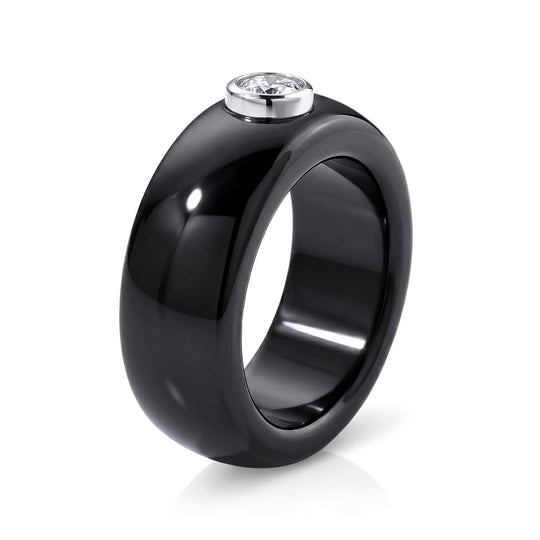 LUXURIANT DIAMOND - AA Schwarze Jade, Lab Grown Diamant Ring 925 Silber Rhodiniert (Größe 16.00) ca. 7,75 ct