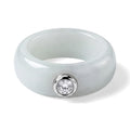 LUXURIANT DIAMOND - AA Natürliche Weiße Jade, Lab Grown Diamant Ring 925 Silber Rhodiniert (Größe 17.00) ca. 7,75 ct