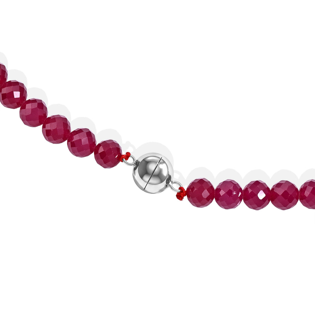 D'Joy Lab Grown Rubin Halskette ca. 50 cm 925 Silber Rhodiniert (10-15 Werktage Lieferzeit) ca. 167,00 ct.