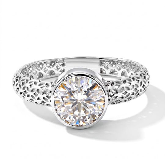 D'Joy Moissanit Ring 925 Silber Rhodiniert (Größe 16.00) ca. 1,50 ct
