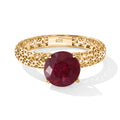 D'Joy AAA Afrikanischer Rubin (Fissure gefüllt) Ring 925 Silber 750 Gelbgold vermeil (Größe 17.00) ca. 3,00 ct
