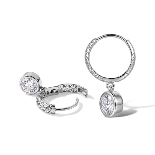 D'Joy Moissanit Ohrringe 925 Silber Rhodiniert ca. 2,00 ct.