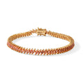 D'Joy AA Padparadscha Saphir Armband ca. 18 cm 925 Silber 750 Gelbgold vermeil (BT) ca. 7.10 ct