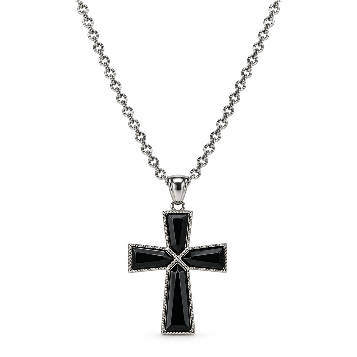 Schwarzer Jaspis Anhänger Reine Legierung ca. 5.81 ct