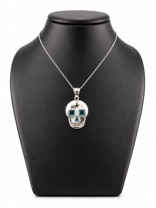 Roter Jaspis Totenkopf-Design Anhänger Reine Legierung ca. 4.38 ct