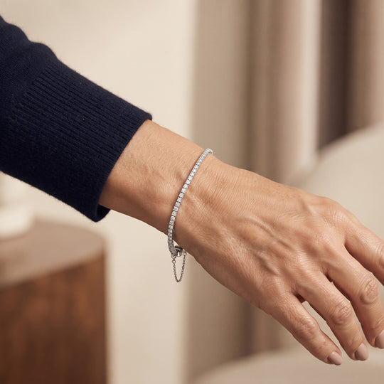 D'Joy 2,63 ct. Moissanit 20+5cm Armband mit Magnetverschluss, 925 Silber rhodiniert