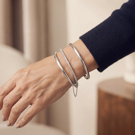 D'Joy Moissanit Armband ca. 18 cm 925 Silber Rhodiniert (10-15 Werktage Lieferzeit) ca. 2.24 ct