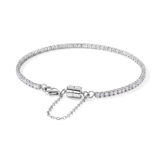 D'Joy Moissanit Armband ca. 18 cm 925 Silber Rhodiniert (10-15 Werktage Lieferzeit) ca. 2.24 ct