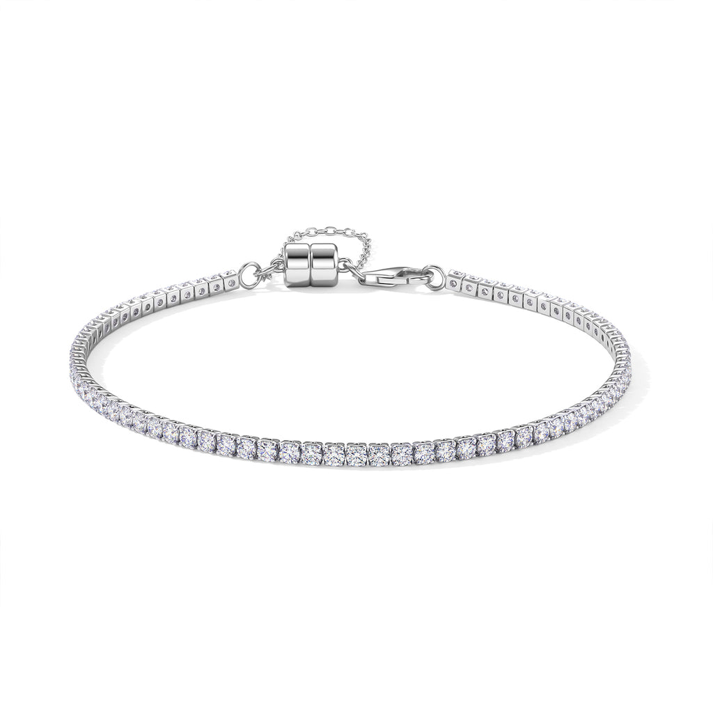 D'Joy Moissanit Armband ca. 19 cm 925 Silber Rhodiniert ca. 2,96 ct.(10-15 Werktage Lieferzeit)  2.43 ct