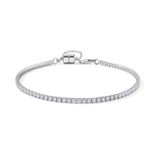 D'Joy Moissanit Armband ca. 18 cm 925 Silber Rhodiniert (10-15 Werktage Lieferzeit) ca. 2.24 ct