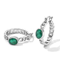 EVER TRUE Smaragd-Quarz Triplette Ohrringe 316L Edelstahl ca. 3,06 ct.