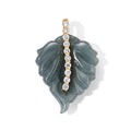 LUXURIANT DIAMOND - EXTREM SELTEN Olmek Jadeit, Lab Grown Diamant Anhänger 925 Silber Gelbgold Vermeil ca. 9.32 ct