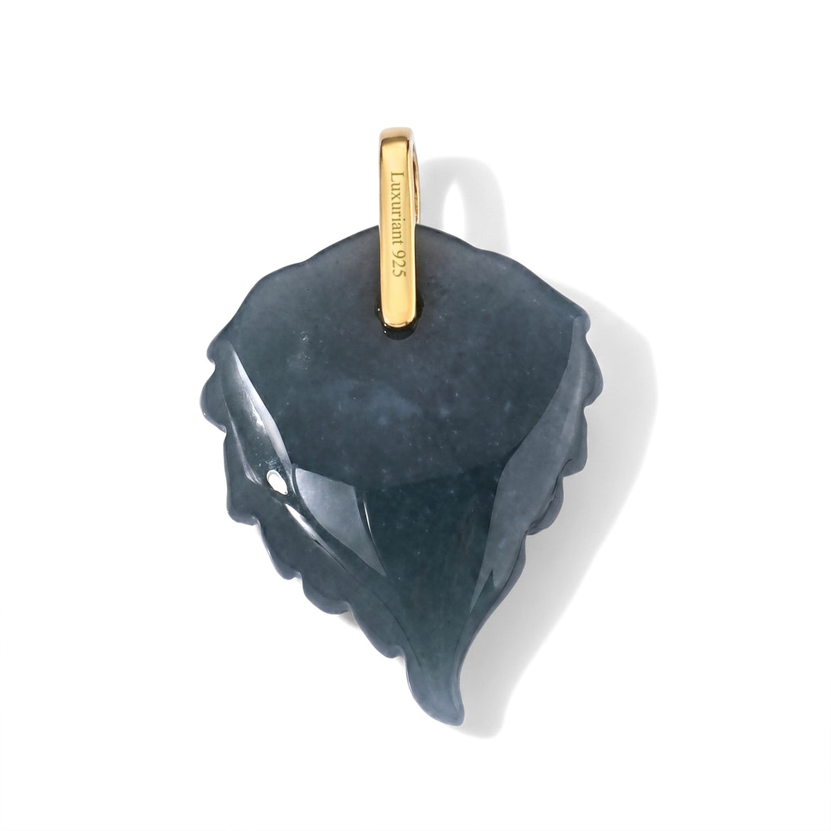 LUXURIANT DIAMOND - EXTREM SELTEN Olmek Jadeit, Lab Grown Diamant Anhänger 925 Silber Gelbgold Vermeil ca. 9.32 ct