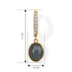 LUXURIANT 3,65 ct. Olmek Jadeit und Labor Diamant Ohrringe, 925 Silber 750 Gelbgold Vermeil