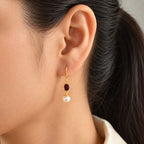 EVER TRUE Süßwasser Perle (6 mm), Mosambik Granat Ohrringe Reine Bronze 4.20 ct